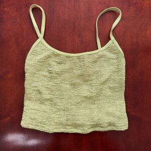 HUNZA G Olive Crop Top